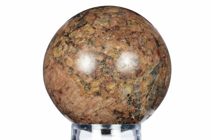 Polished Red Feldspar and Tourmaline Sphere - Madagascar #318218